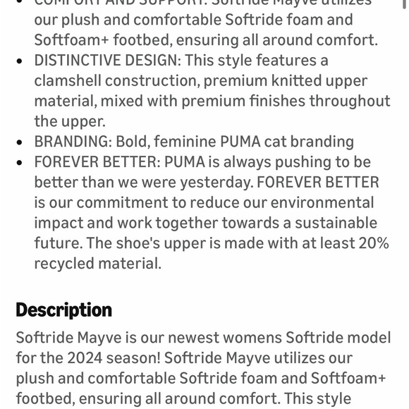 Puma Softride Mayve Women's Warm White/Black Sneakers - Picture 6 of 7